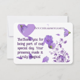 Cartões de agradecimentos de Casamento Floral Roxo