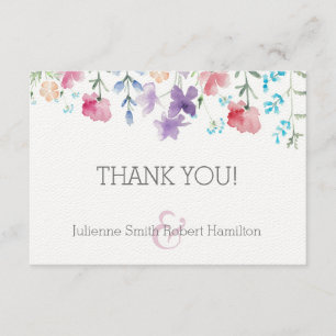 Cartões de agradecimentos de Casamento Floral Russ