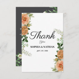 Cartões de agradecimentos de Casamento Floral Rust