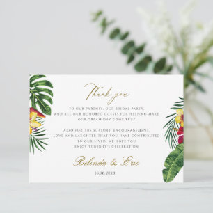 Cartões de agradecimentos de Casamento Floral Trop