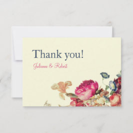 Cartões de agradecimentos de Casamento Floral Vint