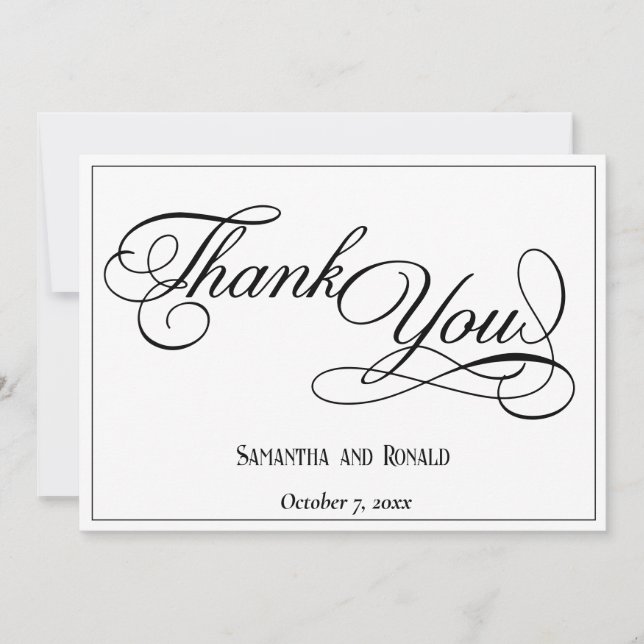 Cartões de agradecimentos de Casamento Formal Bran (Frente)