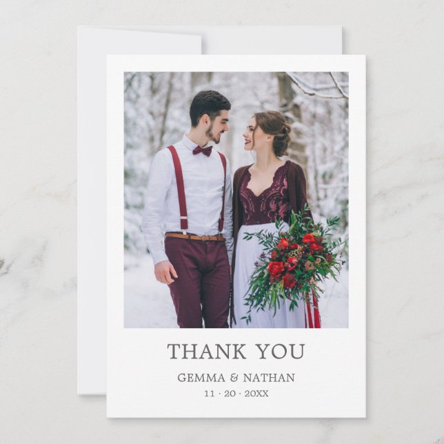 Cartões de agradecimentos De Casamento Fotográfico (Frente)