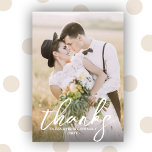 Cartões de agradecimentos de Casamento Fotográfico<br><div class="desc">Cartões de agradecimentos de Casamento Fotográfico do Script 2 de Escrita Manual. Personalize este elegante casamento de fotos,  obrigado,  cartas com suas fotos e texto personalizados. Você pode editar a design com o botão Editar Design.</div>