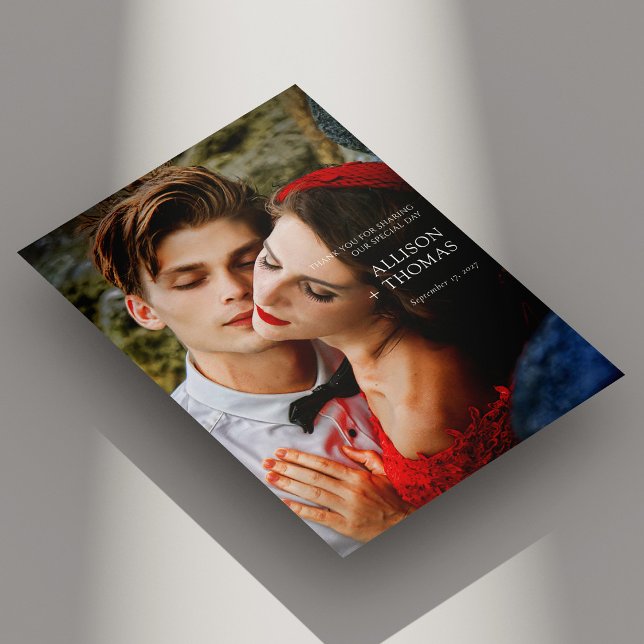 Cartões de agradecimentos de Casamento Fotográfico (Luxury Photo Wedding Thank You Card )