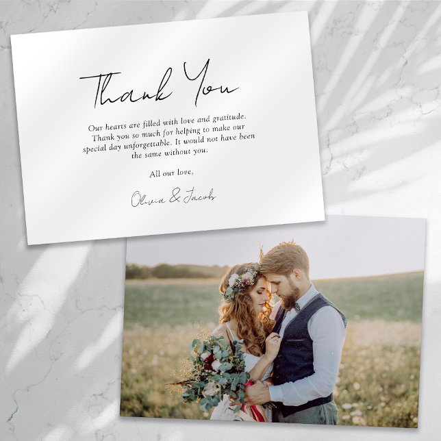 Cartões de agradecimentos De Casamento Fotográfico (Criador carregado)