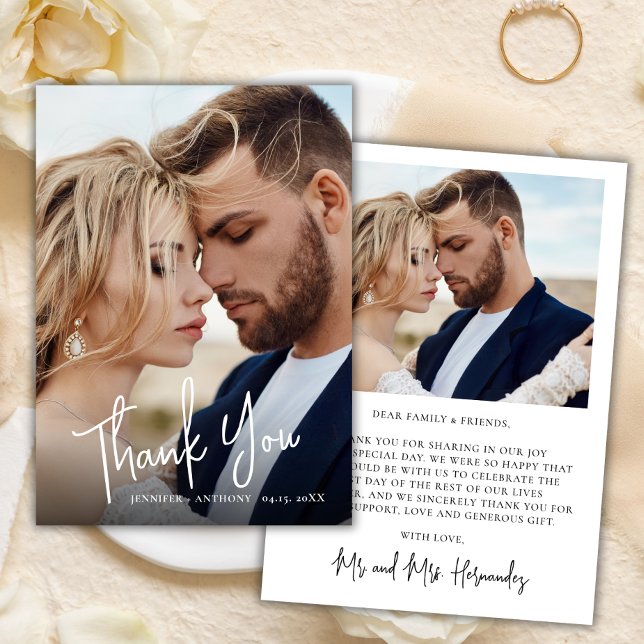 Cartões de agradecimentos de Casamento Fotográfico (Criador carregado)