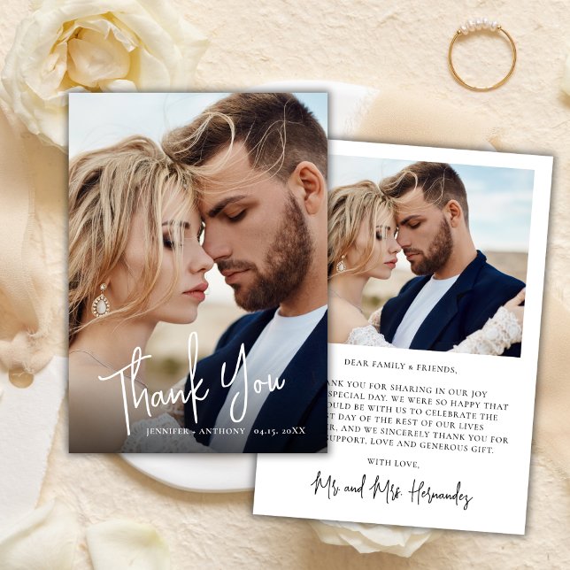 Cartões de agradecimentos de Casamento Fotográfico (Criador carregado)