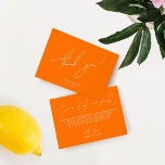 Cartões de agradecimentos de Casamento Laranja Sim<br><div class="desc">Projetado para coordenar com a Coleção de Convite para Casamento "Brilhante". Para alterar os detalhes, clique em "Detalhes". Para mover o texto ou alterar o tamanho, a fonte ou a cor, clique em "Editar usando a Ferramenta de Design". Visualize o link de coleção nesta página para ver todos os itens...</div>