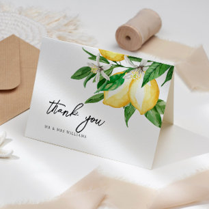 Cartões de agradecimentos de Casamento Lemon Green