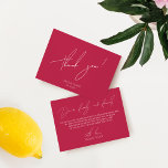 Cartões de agradecimentos de Casamento Magenta Sim<br><div class="desc">Projetado para coordenar com a Coleção de Convite para Casamento "Brilhante". Para alterar os detalhes, clique em "Detalhes". Para mover o texto ou alterar o tamanho, a fonte ou a cor, clique em "Editar usando a Ferramenta de Design". Visualize o link de coleção nesta página para ver todos os itens...</div>