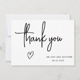 Cartões de agradecimentos de casamento manuscrito,