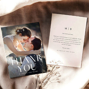 Cartões de agradecimentos de Casamento Minimalista