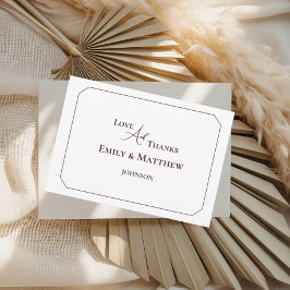 Cartões de agradecimentos de Casamento Minimalista