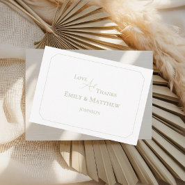 Cartões de agradecimentos de Casamento Minimalista