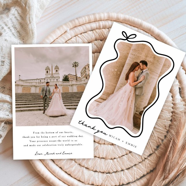 Cartões de agradecimentos de Casamento Minimalista (Criador carregado)