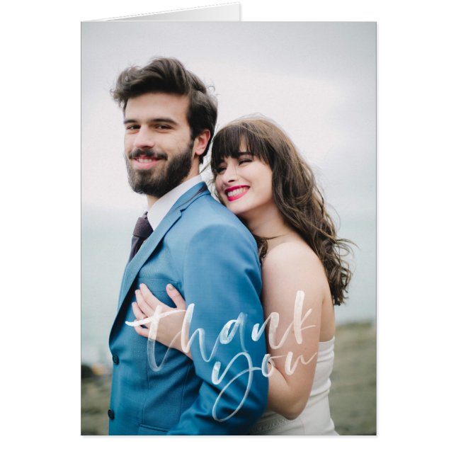 Cartões de agradecimentos de Casamento Moderno com (Frente)