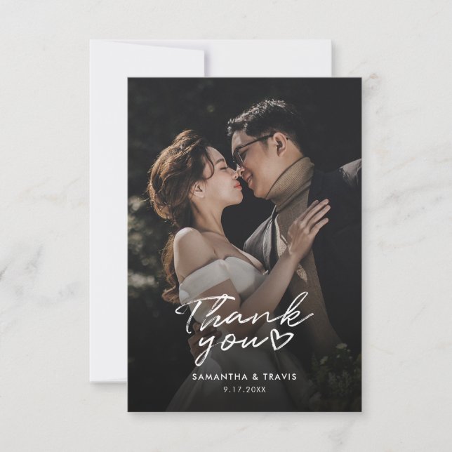 Cartões de agradecimentos de Casamento Moderno da  (Frente)