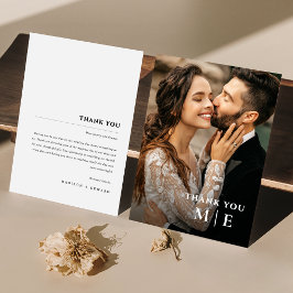 Cartões de agradecimentos de Casamento Monograma M