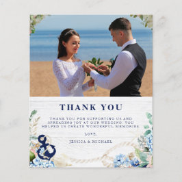 Cartões de agradecimentos de Casamento Náutico Rus