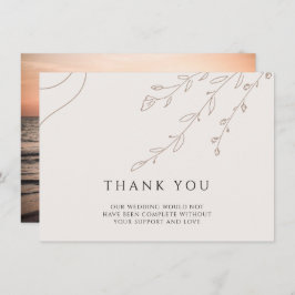 Cartões de agradecimentos de Casamento Neutro Flor