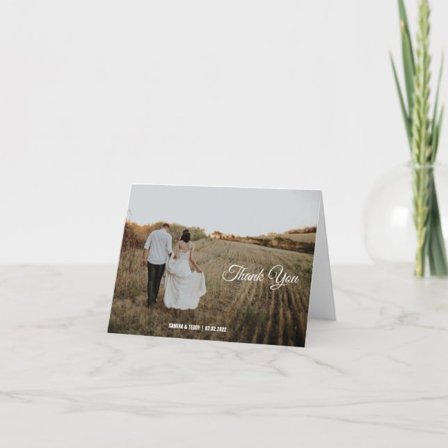 Cartões de agradecimentos de casamento personaliza (Frente)