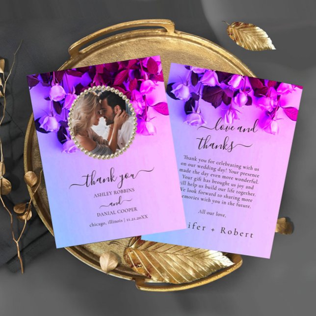 Cartões de agradecimentos de Casamento Rainbow (wedding thank you card)