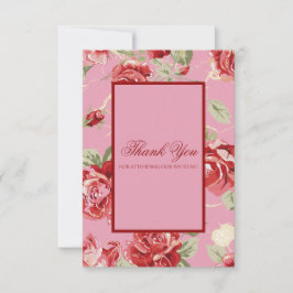 cartões de agradecimentos de casamento rosa