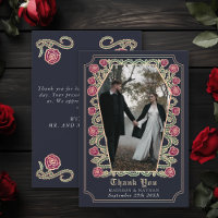 Cartões de agradecimentos de Casamento Rosa do Cof