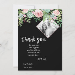 Cartões de agradecimentos de Casamento Rosa-Flor P