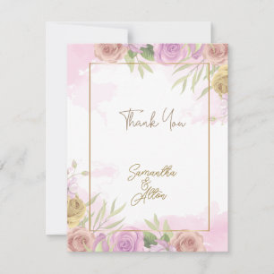Cartões de agradecimentos de Casamento Rosa-Rosa d