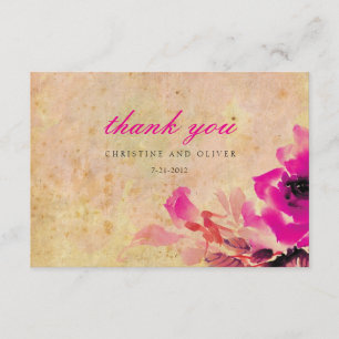 Cartões de agradecimentos de Casamento Rosa Rosa V