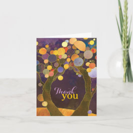 Cartões de agradecimentos De Casamento Roxo Com Ár