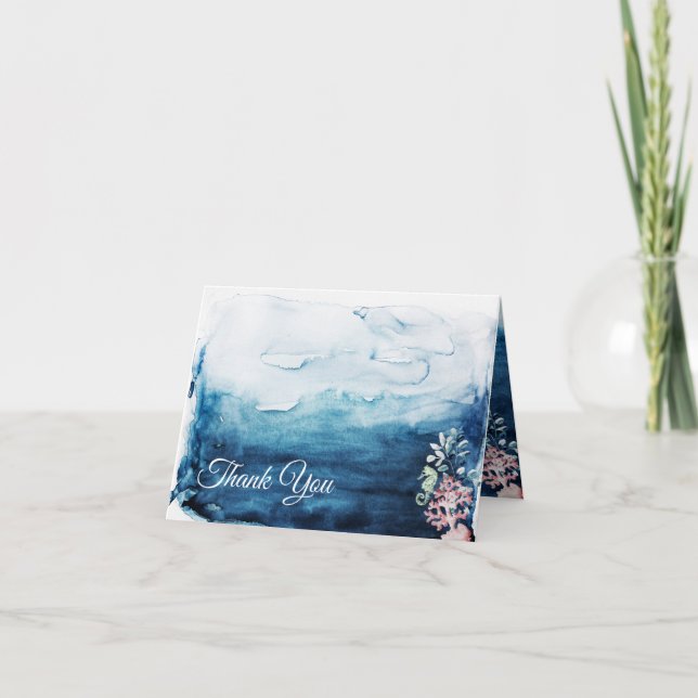 Cartões de agradecimentos de Casamento Russo Oceân (Frente)