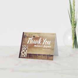 Cartões de agradecimentos de Casamento Rustic Wood