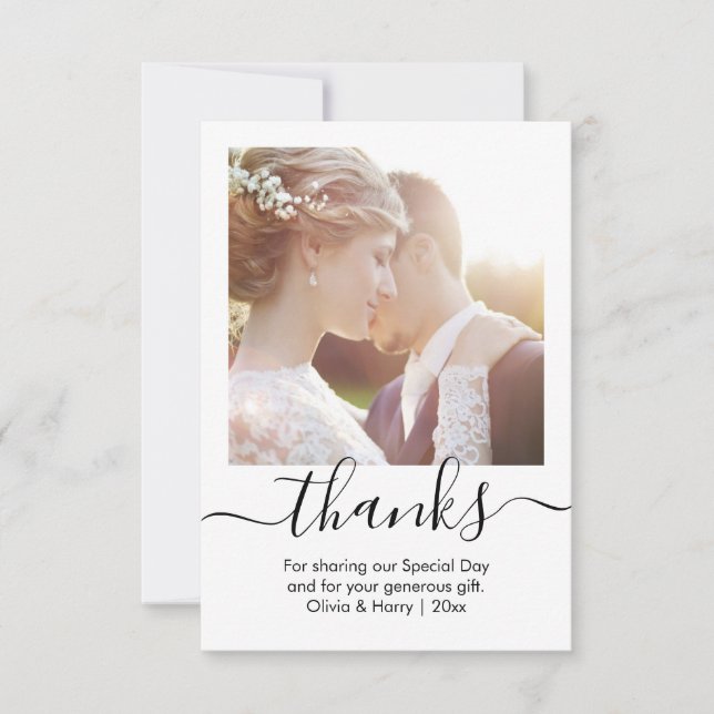 Cartões de agradecimentos de casamento | Script de (Frente)