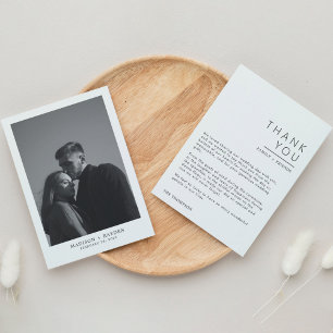 Cartões de agradecimentos de Casamento Simples com