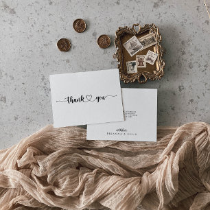 Cartões de agradecimentos de Casamento Simples de