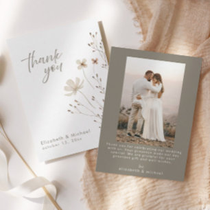 Cartões de agradecimentos de Casamento Simples de