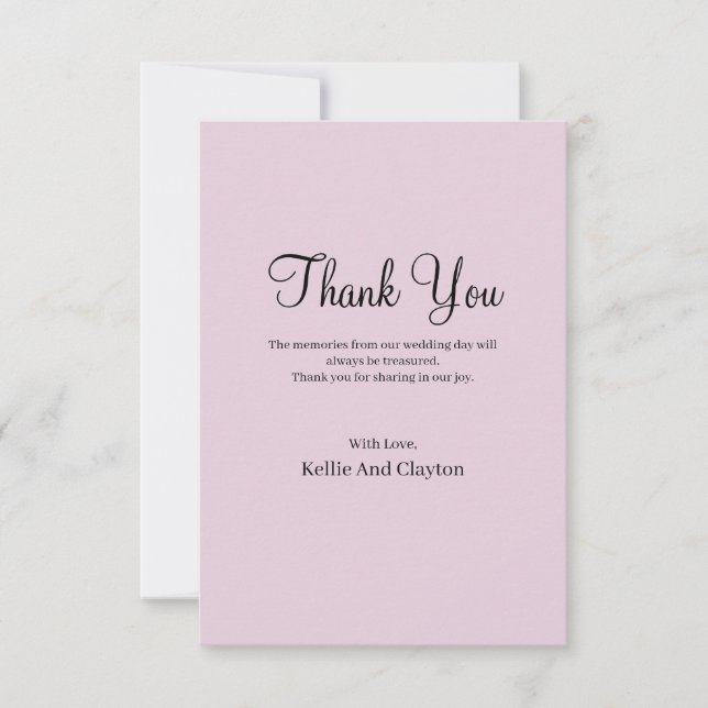 Cartões de agradecimentos de Casamento Simples Rox (Frente)