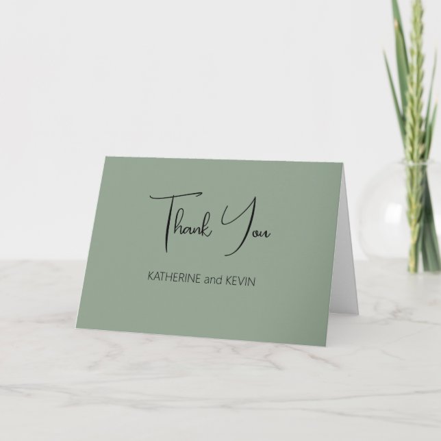 Cartões de agradecimentos de Casamento Simples Sag (Frente)