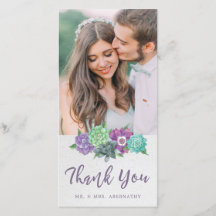 Cartões de agradecimentos de Casamento Succulents