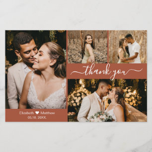Cartões de agradecimentos de Casamento Terracotta