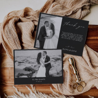 Cartões de agradecimentos de Casamento Traseiro