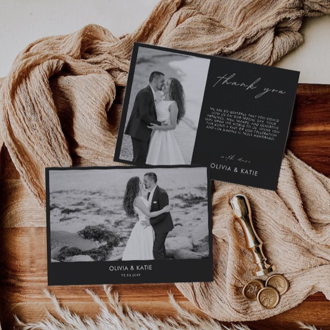 Cartões de agradecimentos de Casamento Traseiro (Back Wedding Thank You Card)