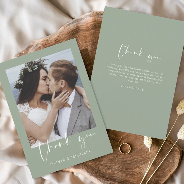 Cartões de agradecimentos de Casamento Verde da Sa (Criador carregado)