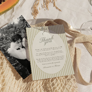 Cartões de agradecimentos de Casamento Verde de St