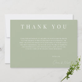 Cartões de agradecimentos de Casamento Verde do Mo