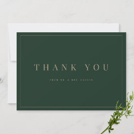 Cartões de agradecimentos de Casamento Verde e Dou