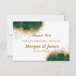 Cartões de agradecimentos de Casamento Verde e Dou